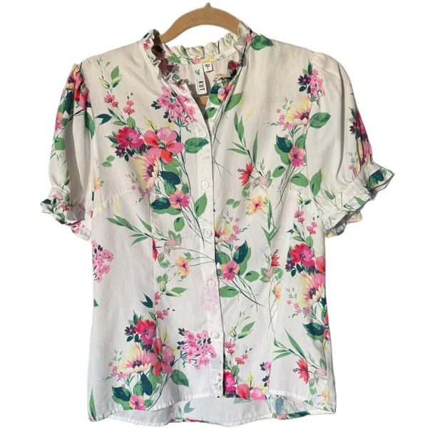 Size Small Kut From The Cloth Floral, Button Down, Ruffle Collar - Image 5