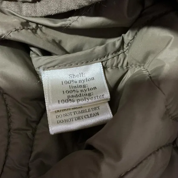 Dylan Los‎ Angeles Quilted Puffer Button Up Jacket Brown XS FLAW - Image 6