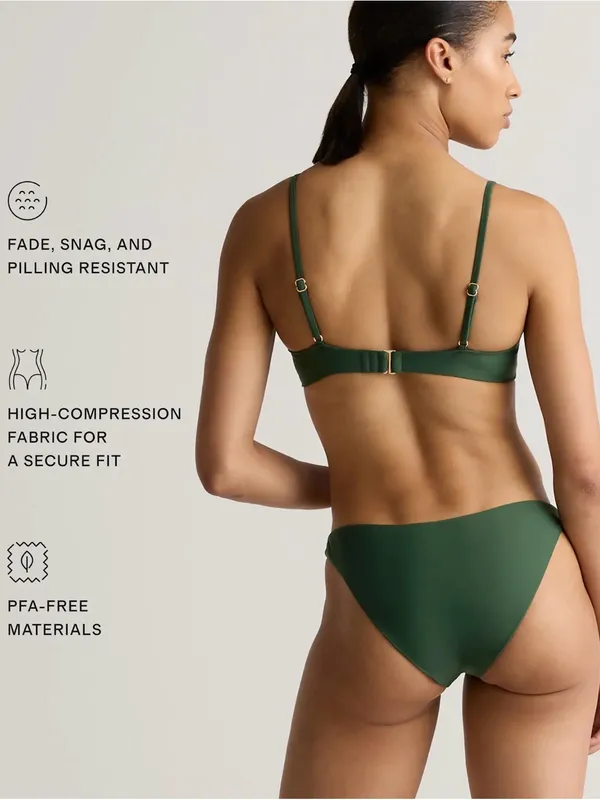 Quince Italian V-Neck Bikini Top | Palm Green | XS - Image 4