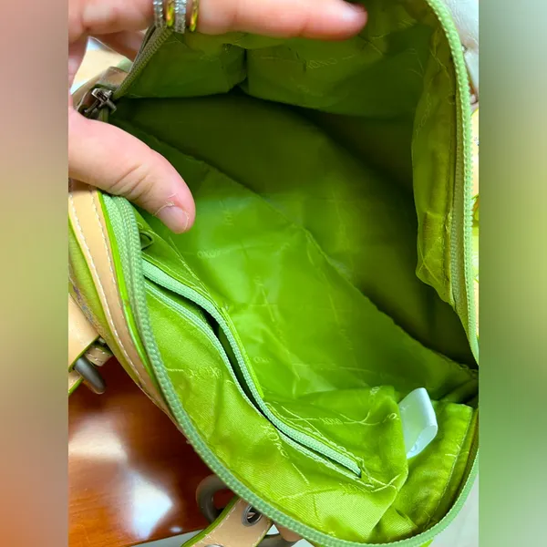 Vintage Y2K XOXO Mini Handbag – Green Logo‎ Print with XOXO Charms - Image 12