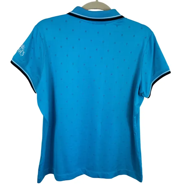 Nike Golf Dri-FIT Polo Shirt Womens XL Blue Short Sleeve Textured Dot - Image 2
