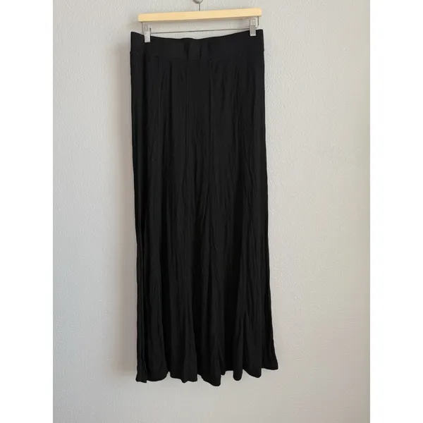 Umgee Maxi Skirt Size XL Pull On Black Jersey Boho Flowy Lightweight Casual - Image 2