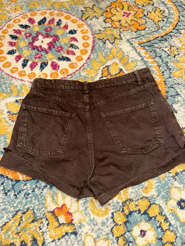 ZARA Denim Shorts High-Rise Brown 8 - Image 2