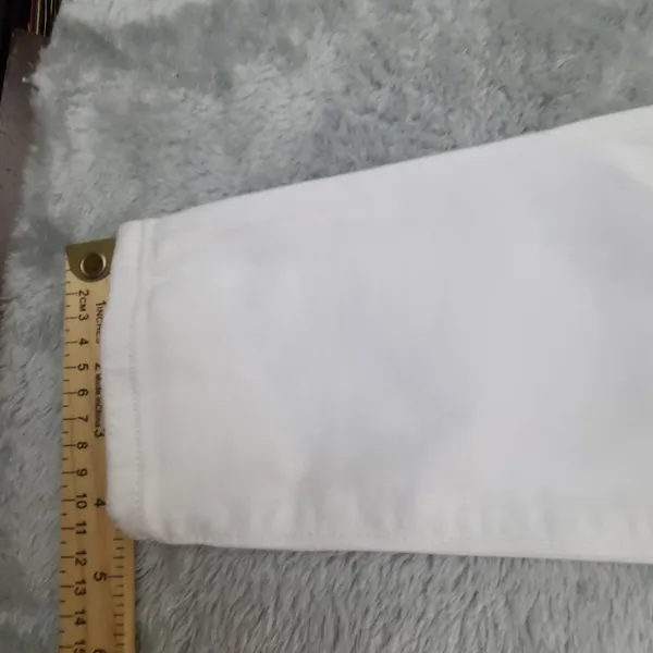 True Religion Jeans Women's 30 HALLE Mid Rise‎ Super Skinny White Denim - Image 7