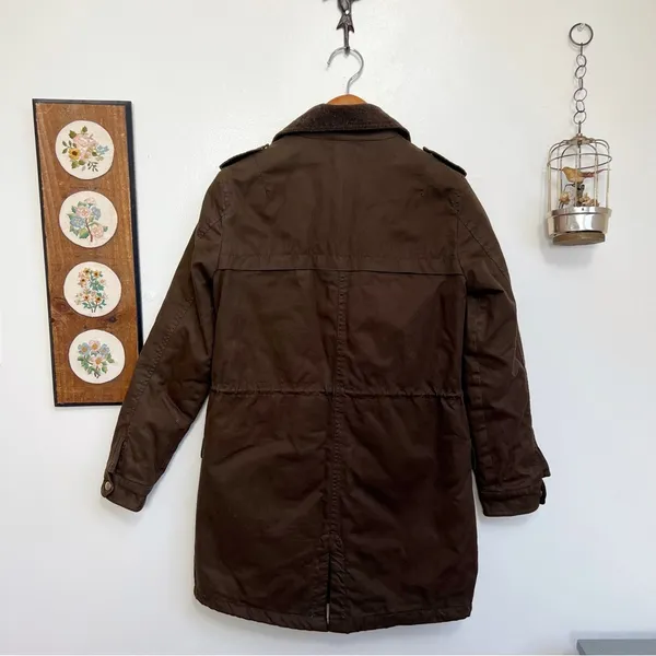 Zara Basic Brown Womens Parka Jacket Small - Image 6