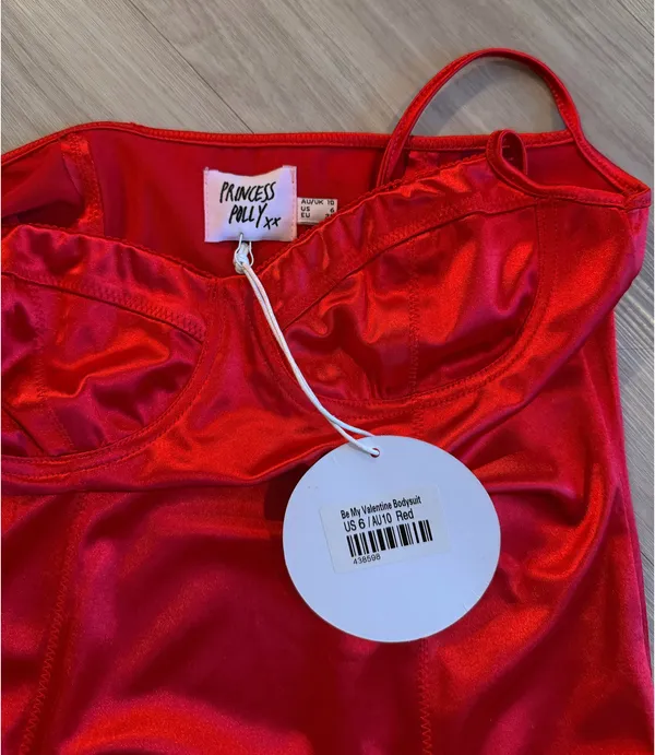 Princess Polly Be My Valentine Bodysuit Red - Image 2
