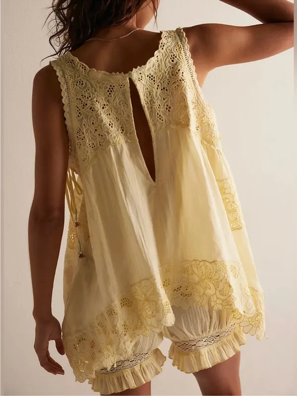 NWT Free People FP Intimately Eye Catcher Bloomsie Romper Double Butter - XS *IR - Image 5