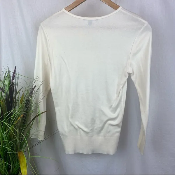 Ralph Lauren Ivory Knit Long Sleeve Sweater Top M - Image 3