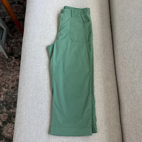 Vintage Rafaella Petites Pants 8P Green Wide Leg Crop Utility Y2K Gorpcore - Image 9