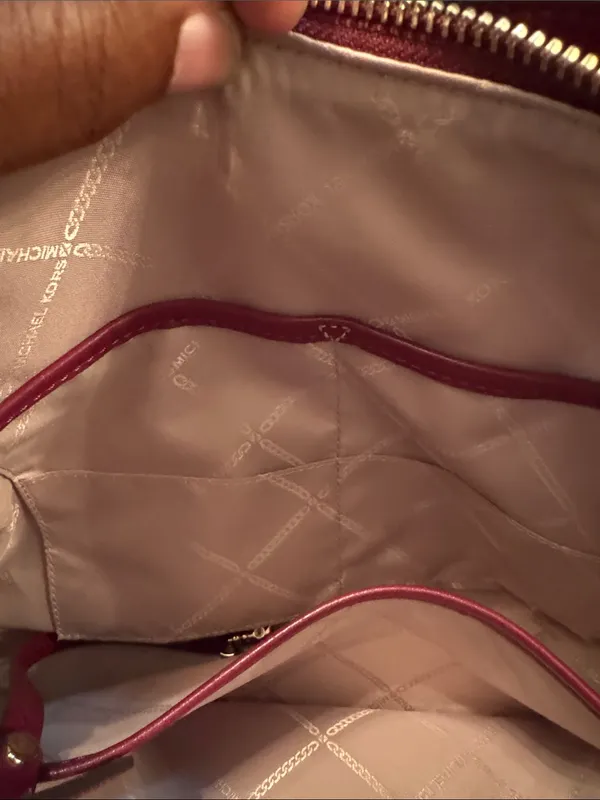 Michael Kors Wine Quilted Chain-Handle Shoulder Bag - Image 9