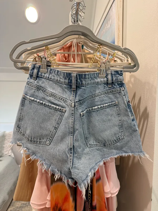 ZARA Jean Shorts High-Waisted Denim - Image 3