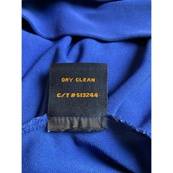TAYLOR Navy Blue Shift Dress Polyester Short Sleeve Rosette Collar Detail Sz 6‎ - Image 7