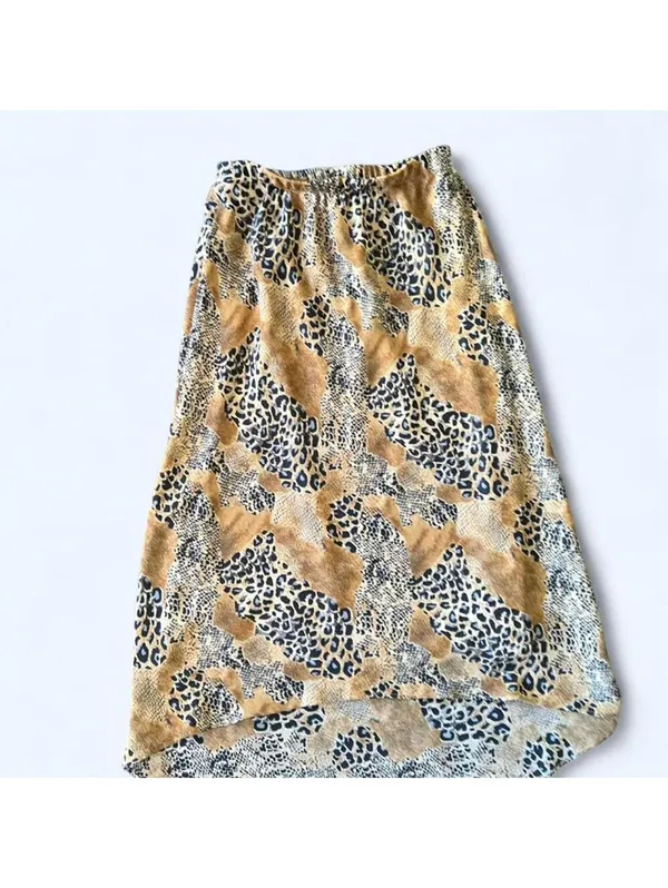 Vintage Y2K Leopard Print Boho Fairycore Indie Sleaze Midi Skirt Size Small 🤎 - Image 2