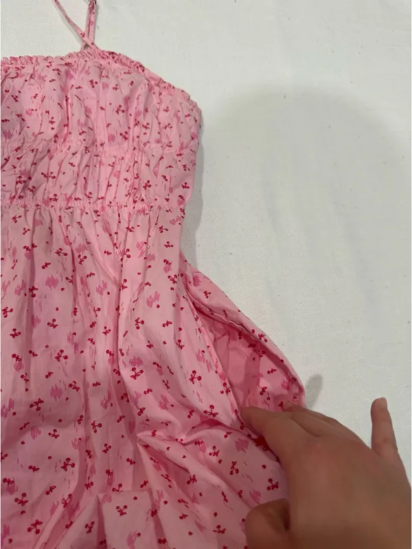 Free People Pink Cherry Gabby Mini Dress Medium - Image 6
