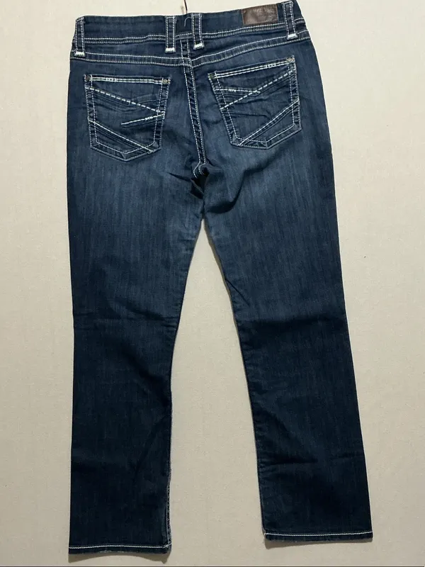 BKE Indigo Boot Cut Jeans with White Topstitching - Image 2