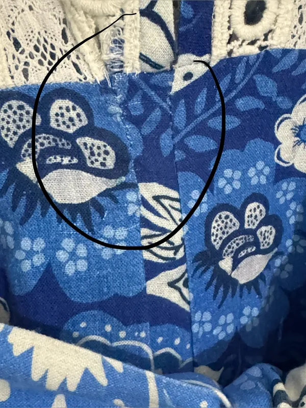 FARM Rio Full of Flowers Blue Floral Lace Jumpsuit Small Flaw Vacay Boho S-S - Image 11