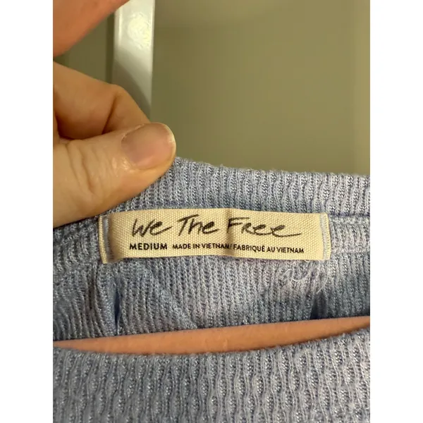 Free People We The Free Snowy Thermal Top‎ Baby Blue Whimsy M Modern Boho - Image 3