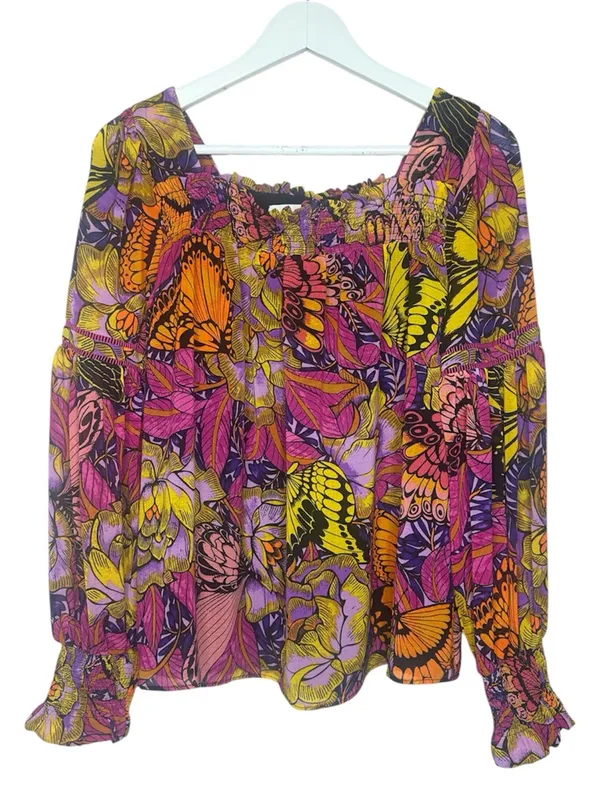 Anthropologie Alexandra Farmer Puff-Sleeved Blouse Top Size XS - Image 4