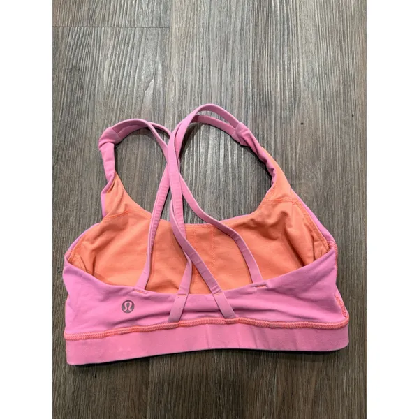 Lululemon‎ Free To Be Bra Pink Orange Strappy Back Yoga Sports Bra Size 4 - Image 2