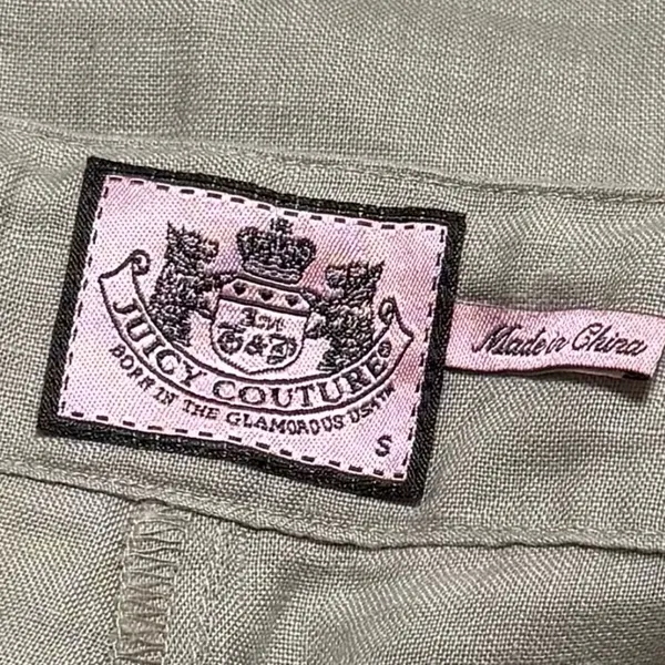 Y2K‎ Juicy Couture Tan 100% Linen Pants Coastal Resort Travel Capsule S - Image 7