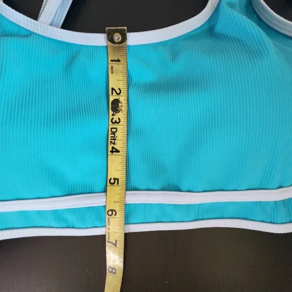 AI'MAGE Blue Bikini with Light Blue Trim and High Waist Bottoms NWT Size 2XL - Image 16
