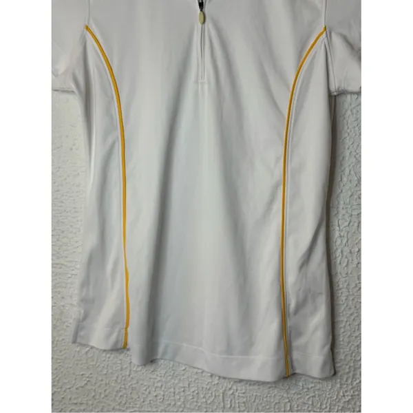 Slazenger White Short-Sleeve Polo with Yellow Piping - Image 3