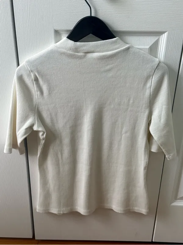 Anthropologie Maeve Mock Neck Top in White - Image 4