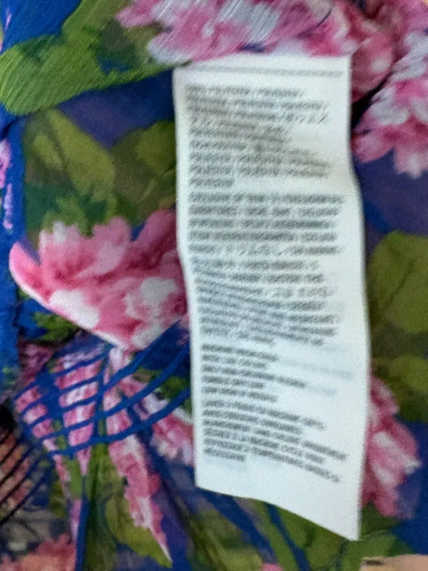 Abercrombie & fitch blue and pink floral sheer blouse size small - Image 6