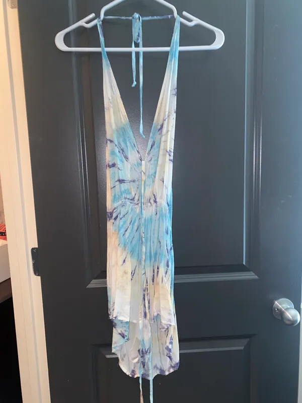 Planet Blue Tie Dye Deep V Romper - Image 3