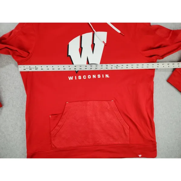 Fanatics Wisconsin Badgers University Red Team‎ Pullover Hoodie Football Sz XL - Image 8