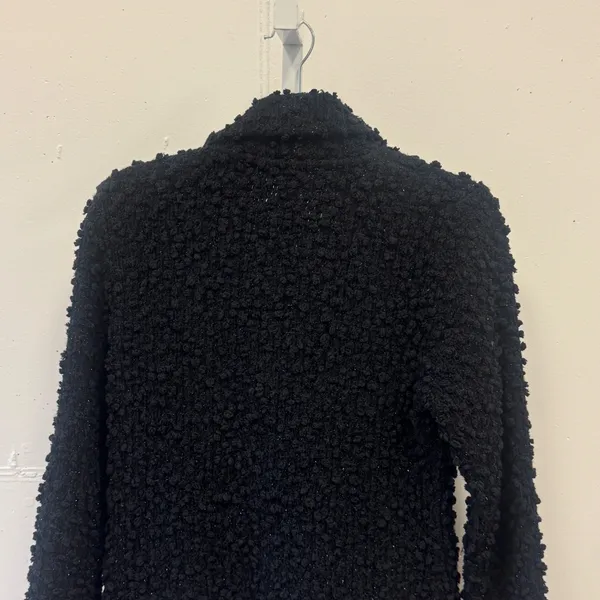 Dunnes Stores St Bernard Black‎ Popcorn Knit Shimmer Cardigan Jacket Size 10-12 - Image 4