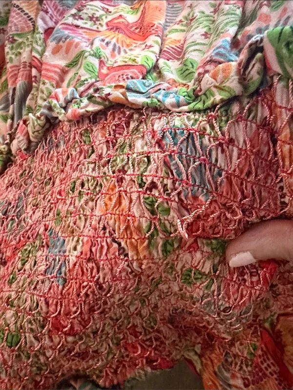 FARM Rio Macaw Smocked Midi Dress- size Large - Image 10