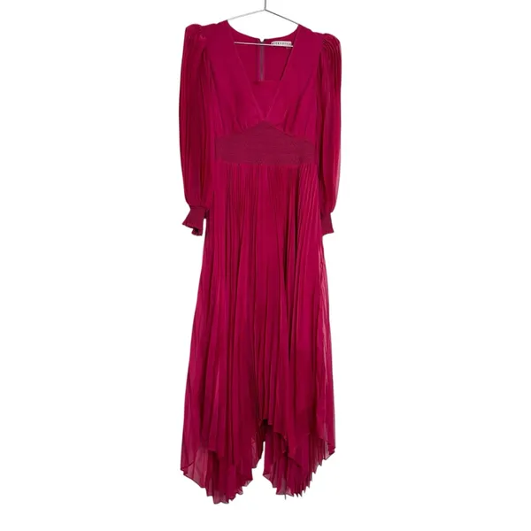 Alice & Olivia Sion‎ Pleated Asymmetric Dress - Image 8