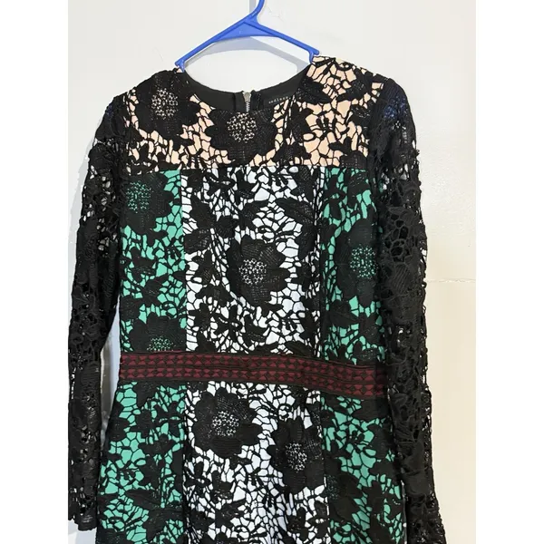 Endless Rose Color‎ Block Crochet Lace Overlay Mini Dress Y2K Womens Size M - Image 2