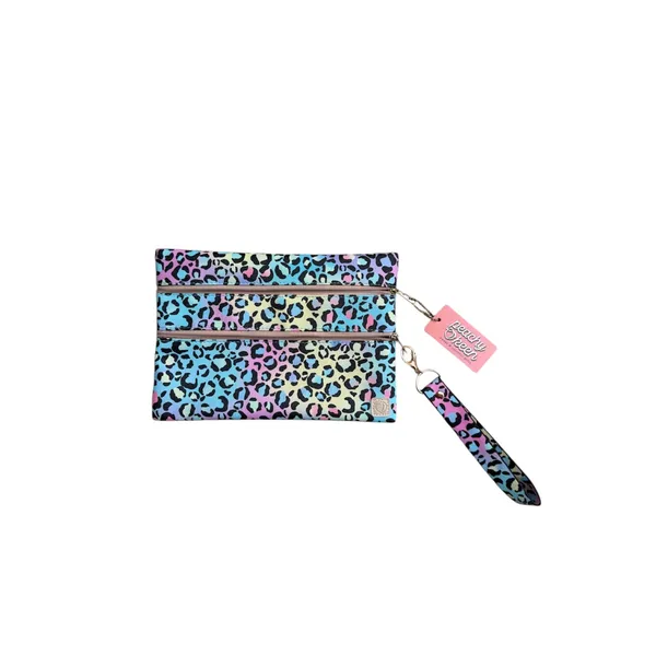 NWT Peachy Keen Versi Bag Neon Leopard Print Wristlet Pouch - Image 5