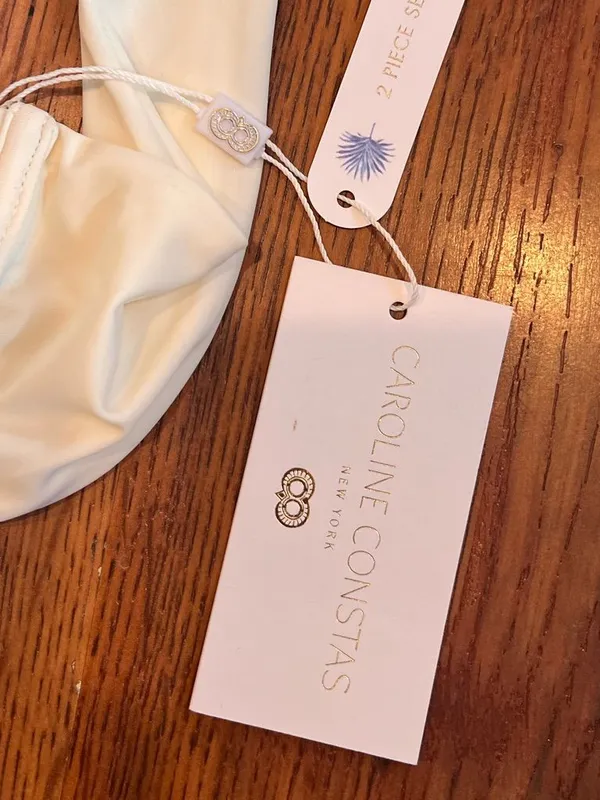 Caroline Constas Ivory Bikini Set NWT High Waist Ruched Bottom Underwire Top - Image 4