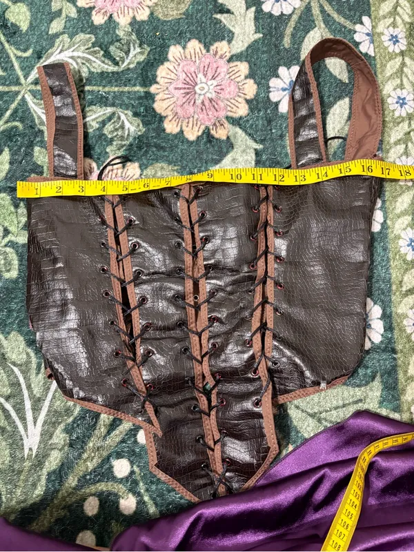OOAK ren fest corset top larp Brown - Image 4