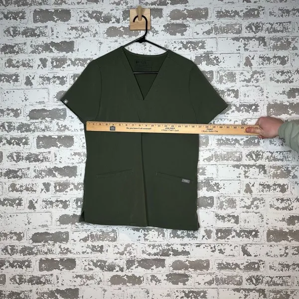 Figs | women olive green scrub top - Image 4