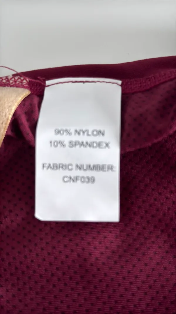 Burgundy woman’s leotard. Built in shelf bra. Size XS - Image 3