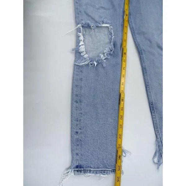 AGOLDE Jeans Womens 28 Nico Jean High Rise Button Fly Cropped Headlines Distress - Image 11