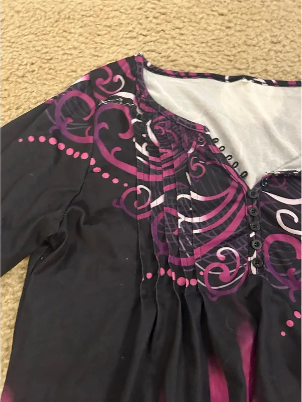 Ab24 woman top shirt bell sleeves purple medium size amazing - Image 4