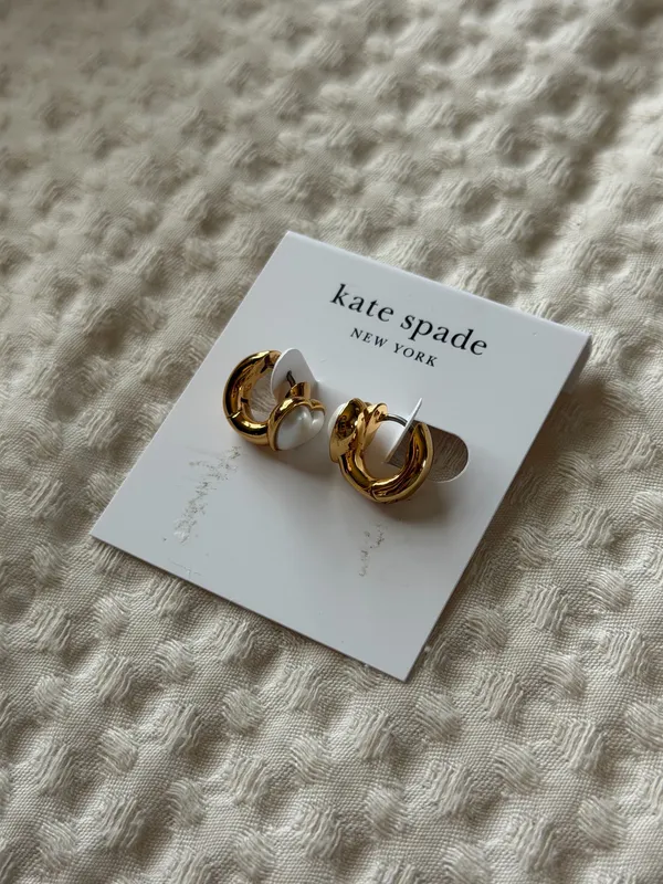 Kate Spade Gold Heart Earrings - Image 2