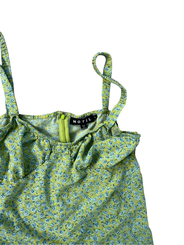 Motel Rocks Lime Green Floral Midi Slip Dress - Image 4