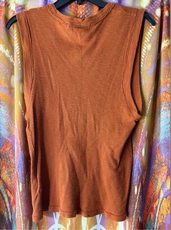 Free People Ribbed Orange Tank Top - Image 2