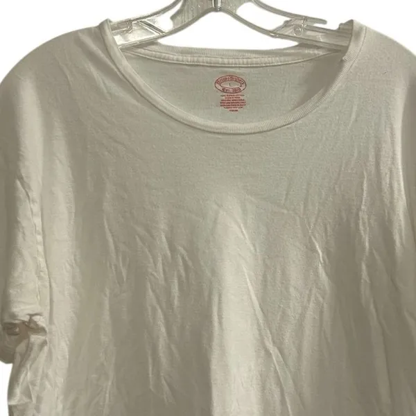 Brooks Brothers Men's White Crew Neck T-Shirt Size‎ L Solid Casual - Image 2