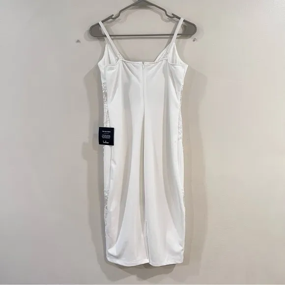 NWT Lulus Can't Deny It White Lace Sleeveless Bodycon‎ Midi Dress MEDIUM - Image 8