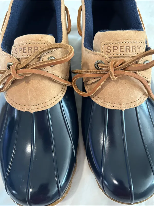 SPERRY Saltwater™ 1 Eye Duck Shoe Duck Boots, Flat Heel, Blue, Size 10, NWOT - Image 9