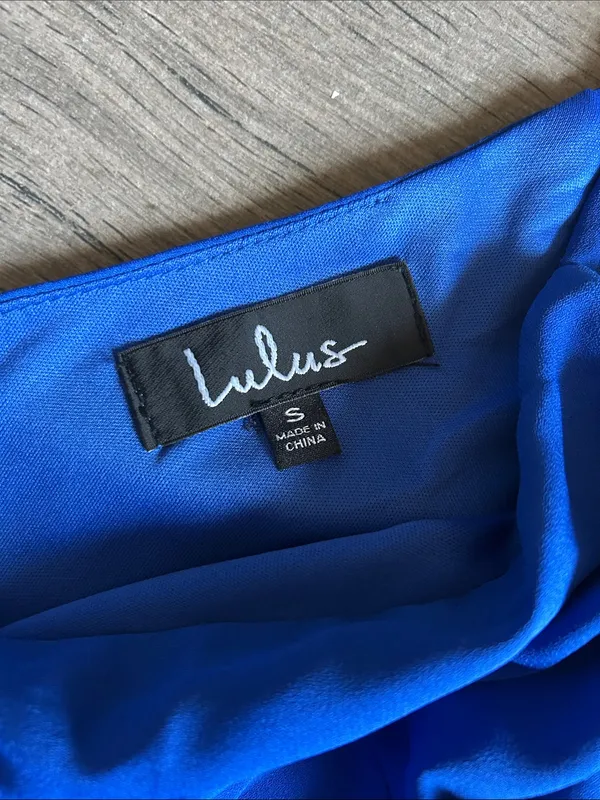 Lulu's Cobalt Blue Cold-Shoulder V-Neck Mini Dress - Image 2
