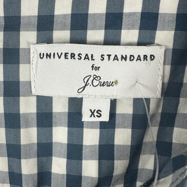 Universal Standard For J. Crew Gingham Poplin Drop-Waist Dress Sz XS Blue Preppy - Image 8