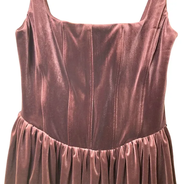 NWT Zara Bloggers Favorite Velvet Corset Mini Dress Maroon Size Medium - Image 9